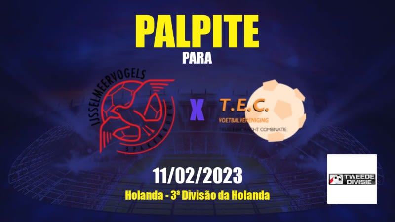 Palpite IJsselmeervogels x TEC: 11/02/2023 - 3ª Divisão da Holanda