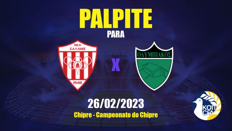 Palpite Nea Salamis x Olympiakos: 26/05/2023 - Campeonato do Chipre