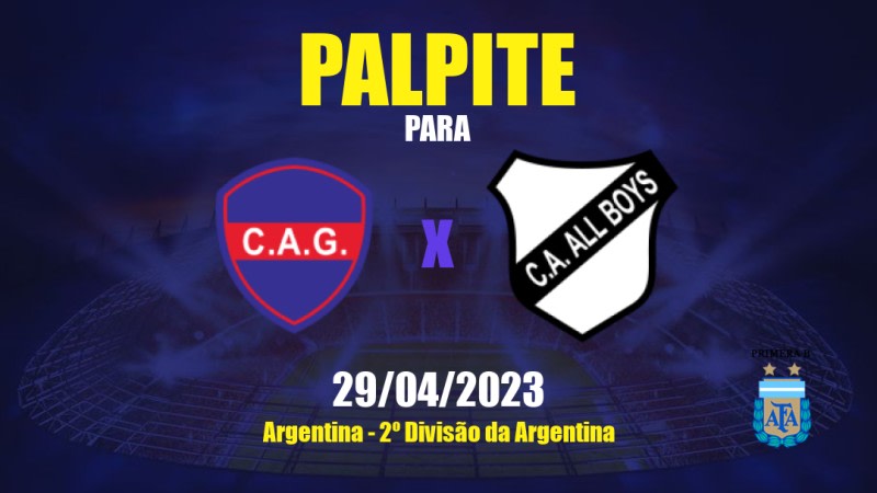 Palpite Club Atlético Güemes x All Boys: 29/04/2023 - 2º Divisão da Argentina