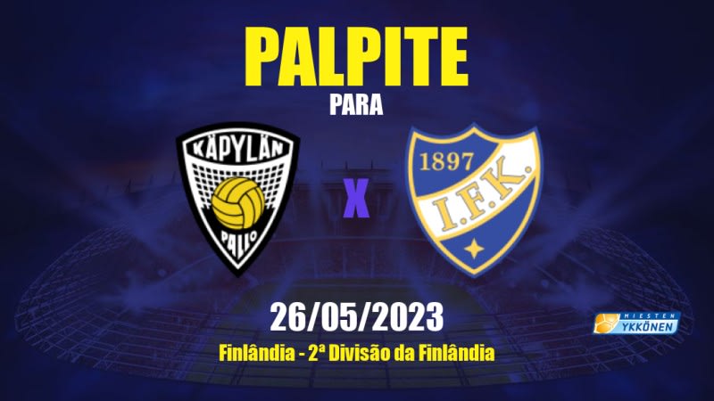 Palpite KäPa x HIFK: 26/05/2023 - 2ª Divisão da Finlândia