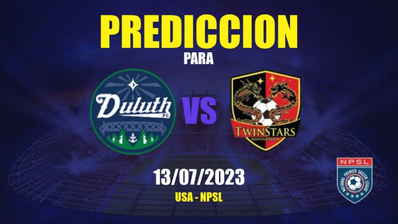 Predicciones Duluth FC vs Minnesota Twin Stars FC: 13/07/2023 - Estados Unidos de América NPSL