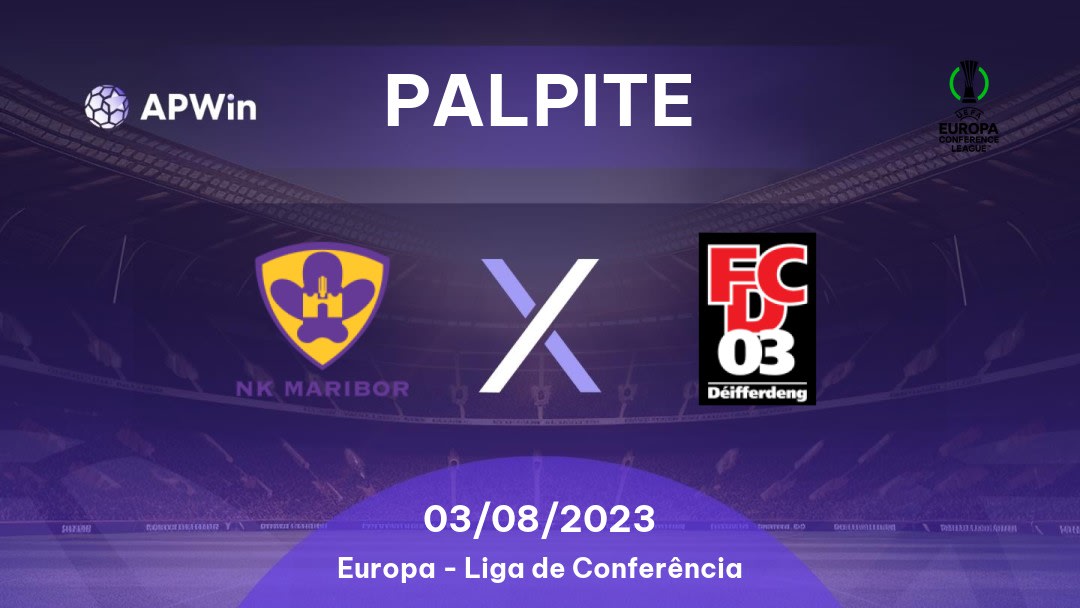 Palpite Maribor x Differdange 03: 03/08/2023 - Liga de Conferência