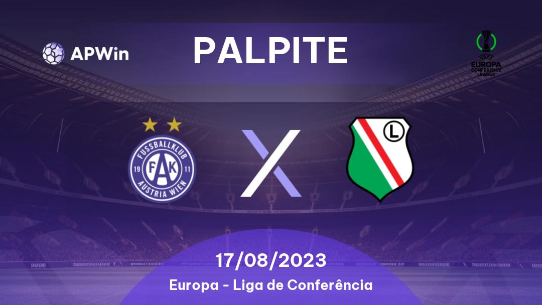 Palpite Austria Wien x Legia Warszawa: 17/08/2023 - Liga de Conferência