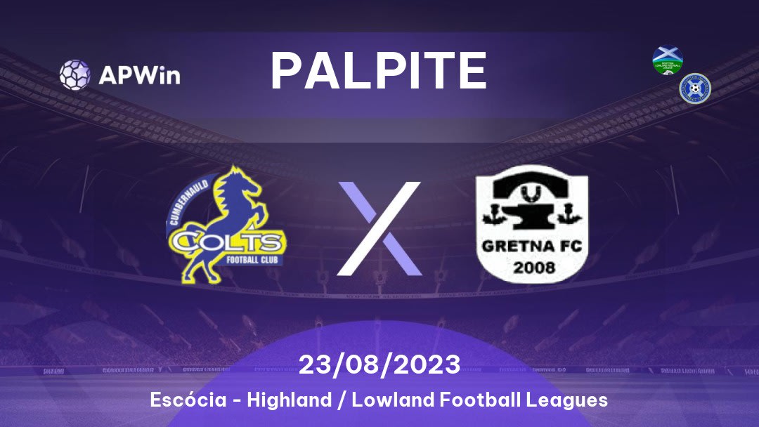 Palpite Cumbernauld Colts x Gretna 2008: 05/10/2022 - Escócia Highland / Lowland Football Leagues