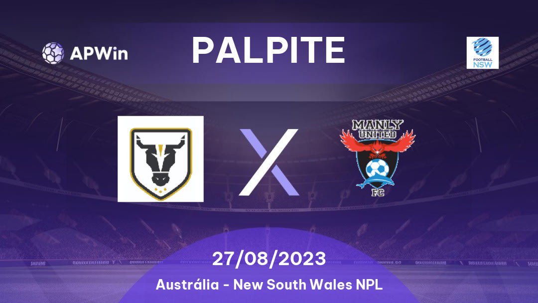 Palpite Bulls Academy x Manly United: 27/08/2023 - New South Wales NPL