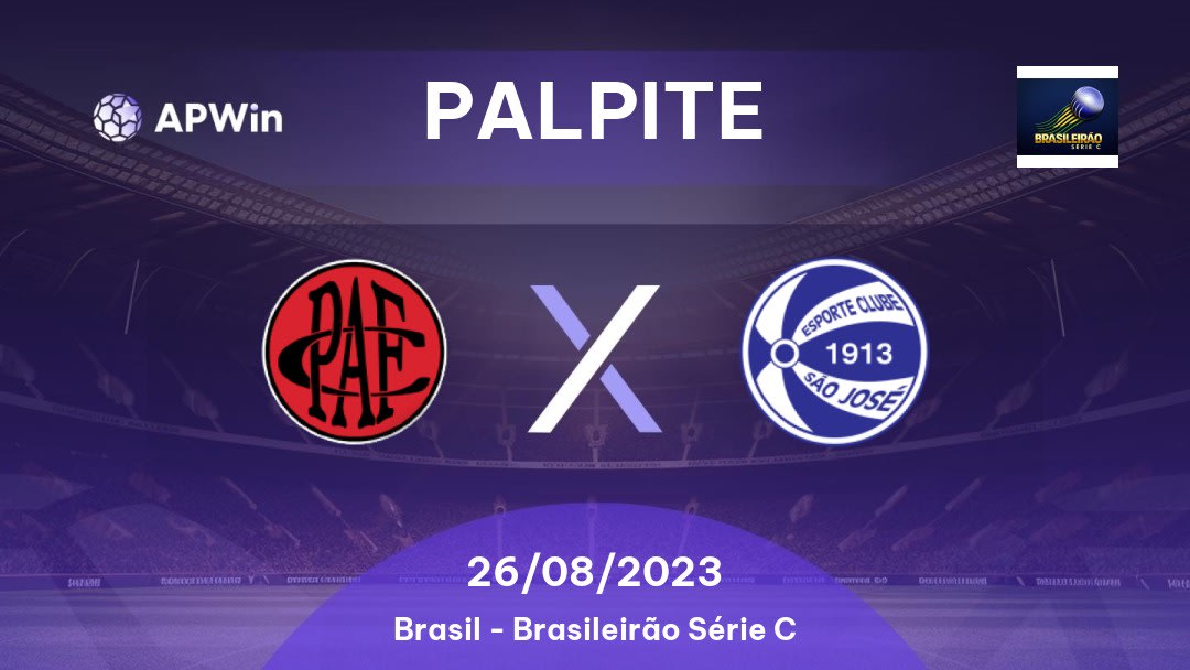 Palpite Pouso Alegre x EC São José: 26/08/2023 - Brasileirão Série C
