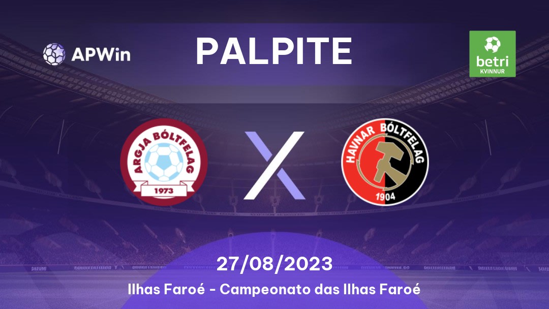 Palpite AB x HB: 27/08/2023 - Campeonato das Ilhas Faroé