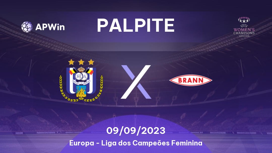 Palpite Anderlecht Feminino x Brann Feminino: 09/09/2023 - Liga dos Campeões Feminina