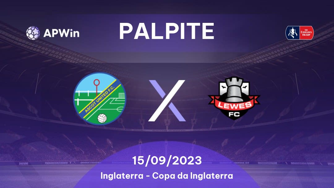 Palpite Ascot United x Lewes: 15/09/2023 - Copa da Inglaterra