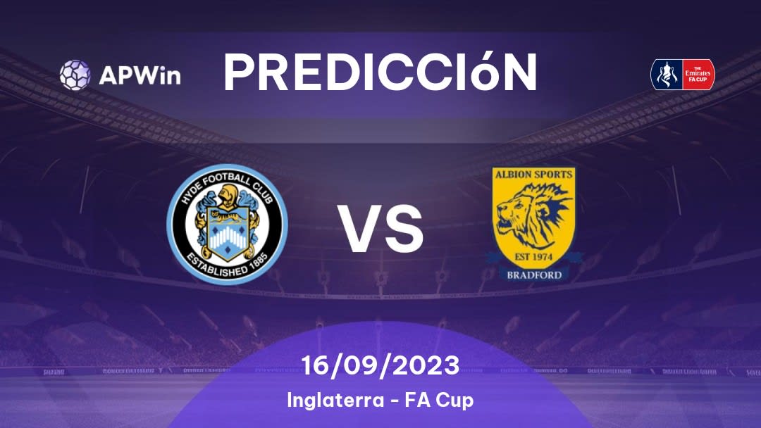 Predicciones Hyde United vs Albion Sports: 16/09/2023 - Inglaterra FA Cup