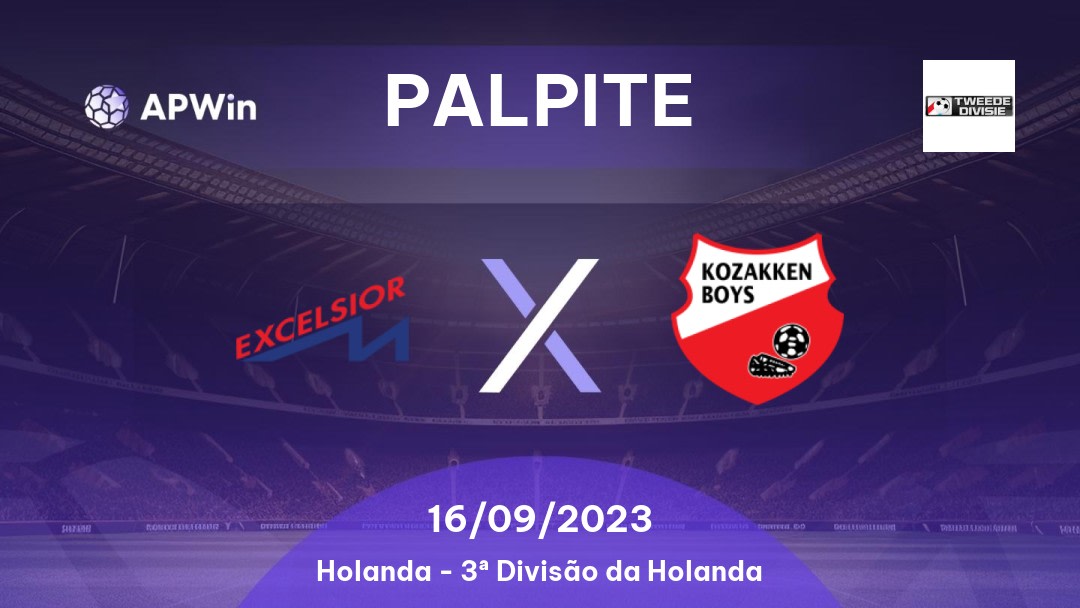 Palpite Excelsior Maassluis x Kozakken Boys: 10/12/2022 - Holanda Tweede Divisie