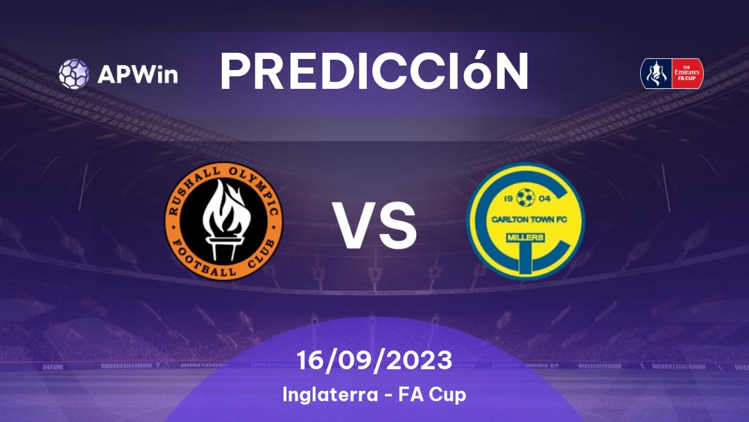 Predicciones Rushall Olympic vs Carlton Town: 16/09/2023 - Inglaterra FA Cup