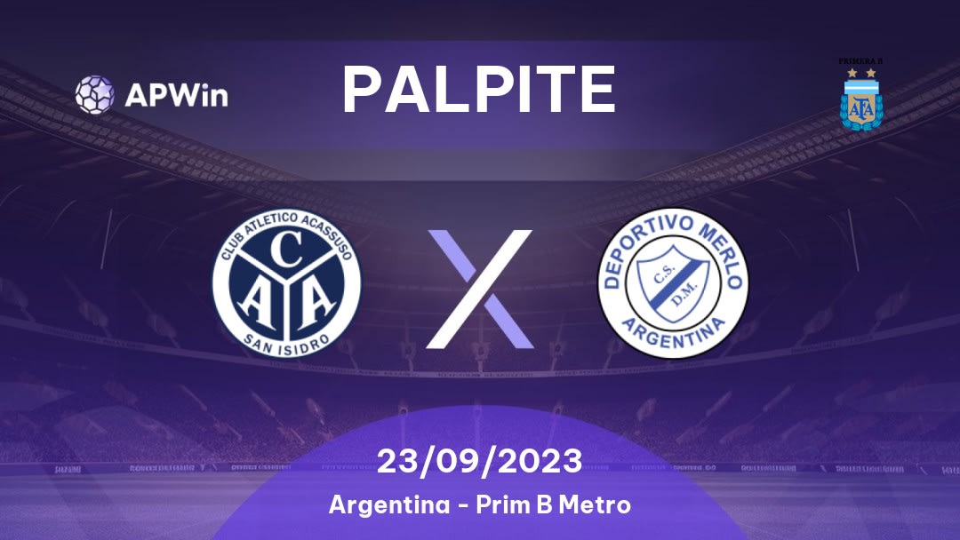 Palpite Acassuso x Deportivo Merlo: 23/09/2023 - Prim B Metro