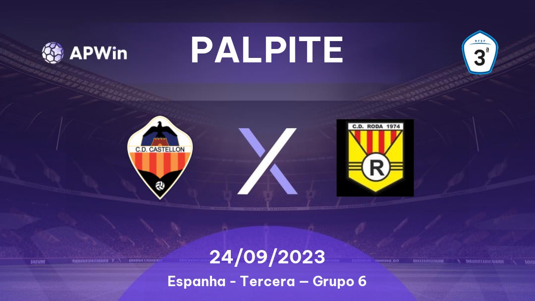 Palpite Castellón II x Roda: 11/12/2022 - Espanha Tercera — Grupo 6