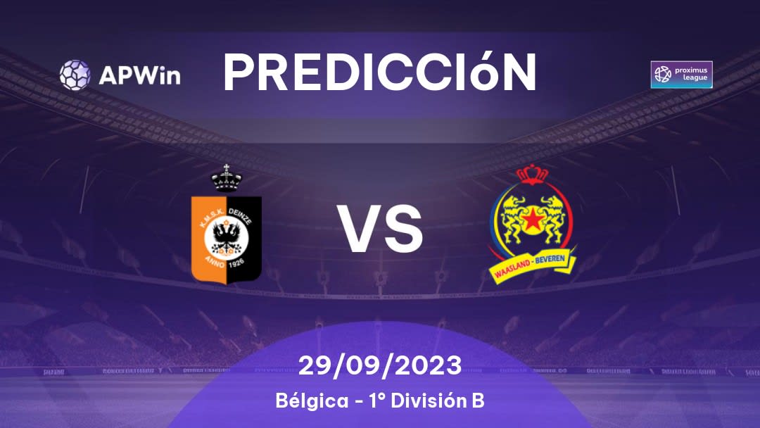 Predicciones KMSK Deinze vs Waasland-Beveren: 04/12/2022 - Bélgica First Division B