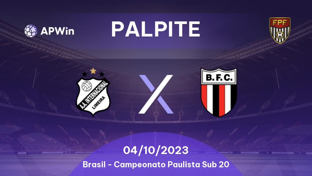 Palpite Inter Limeira Sub20 x Botafogo SP Sub20: 04/10/2023 - Campeonato Paulista Sub 20