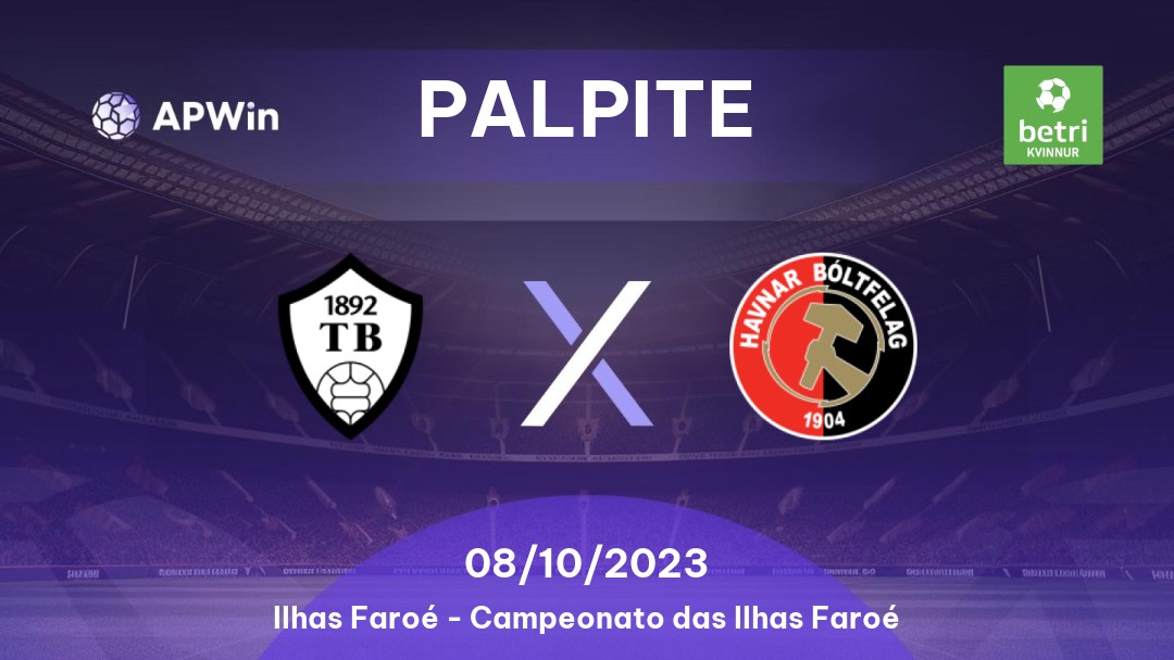 Palpite TB x HB: 08/10/2023 - Campeonato das Ilhas Faroé
