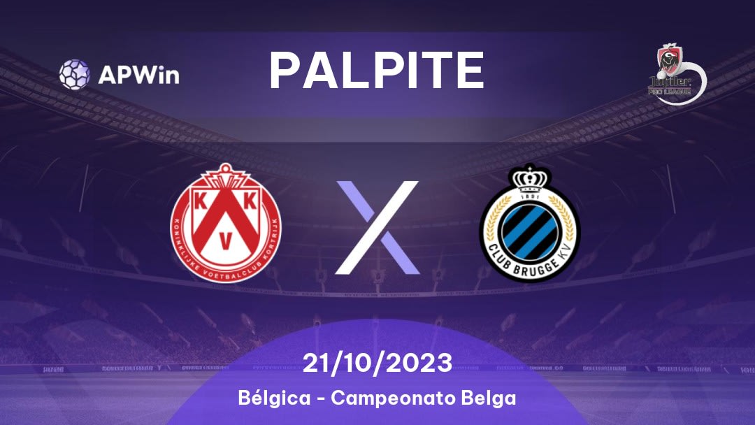 Palpite KV Kortrijk x Club Brugge: 18/03/2023 - Campeonato Belga