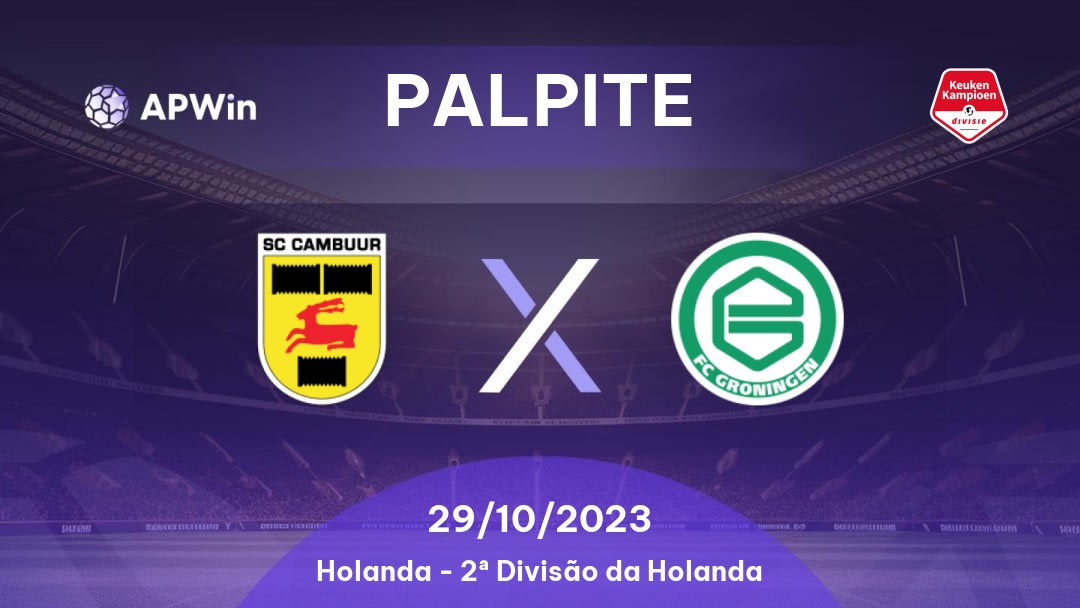 Palpite Cambuur x Groningen: 11/09/2022 - Holanda Eredivisie