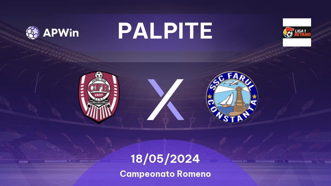 CFR Cluj x SSC Farul: 28/08/2022 - Romênia Liga I | APWin