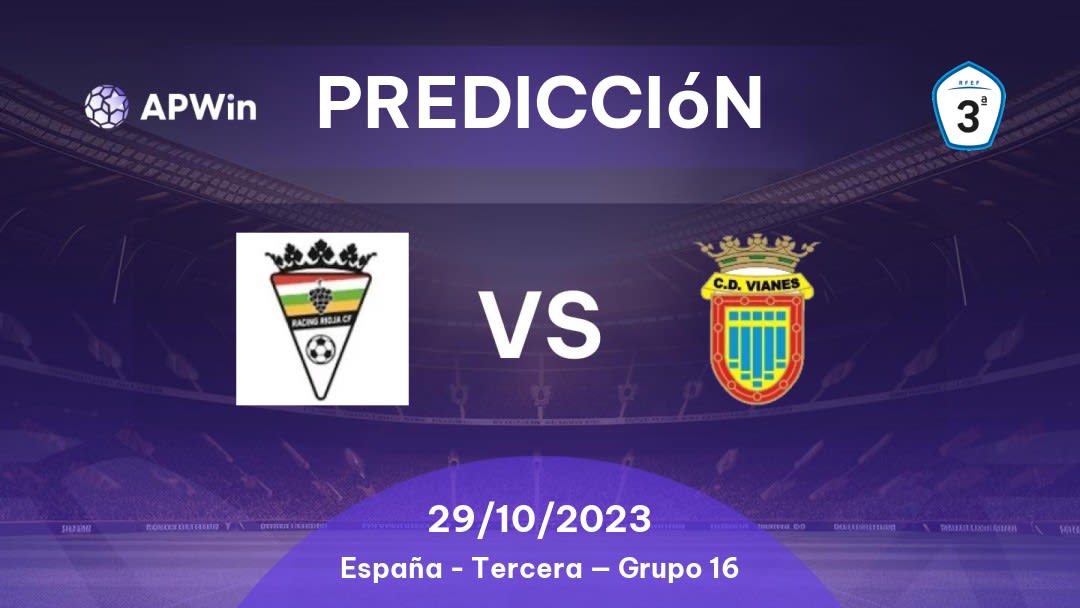 Predicciones Racing Rioja vs Vianés: 29/10/2023 - España Tercera — Grupo 16