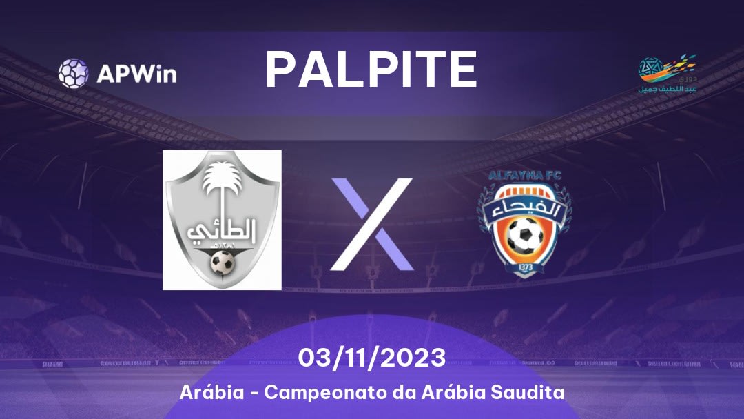 Palpite Al Ta'ee x Al Feiha: 02/05/2023 - Campeonato da Arábia Saudita
