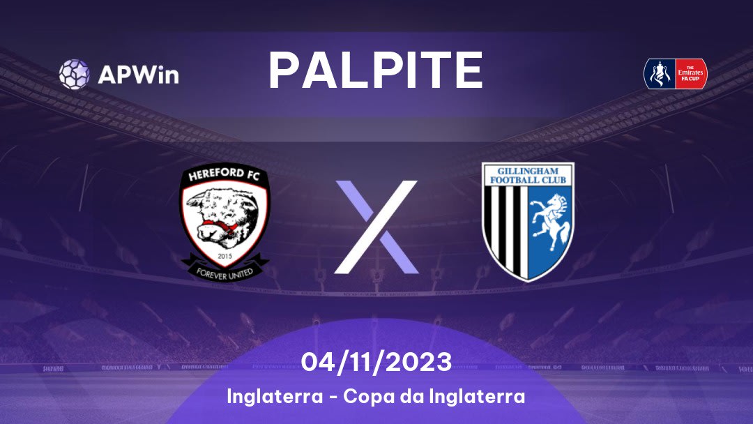 Palpite Hereford x Gillingham: 04/11/2023 - Copa da Inglaterra