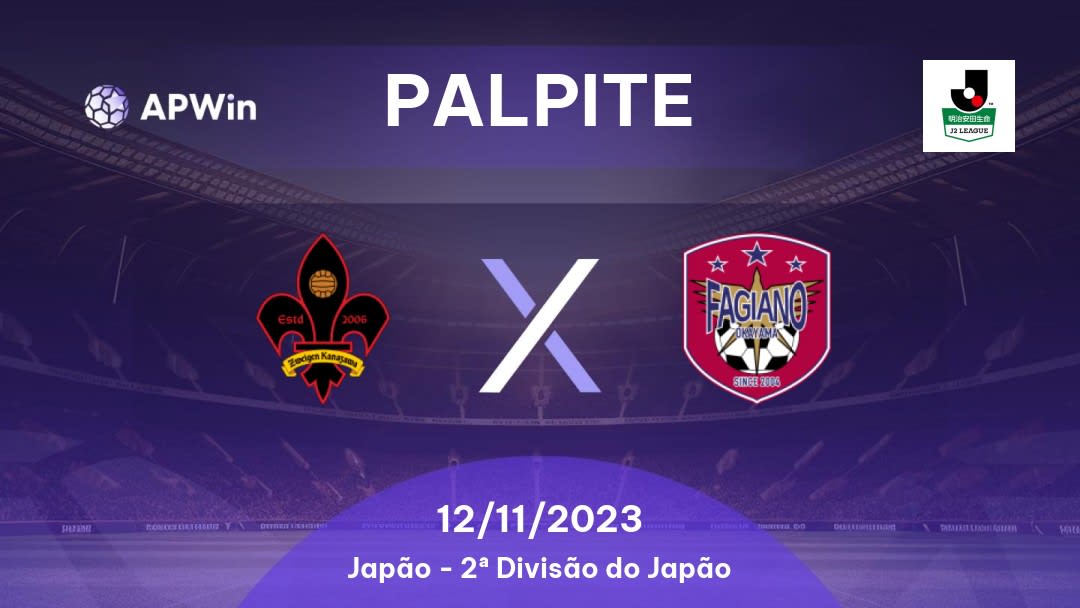 Palpite Zweigen Kanazawa x Fagiano Okayama: 12/11/2023 - 2ª Divisão do Japão