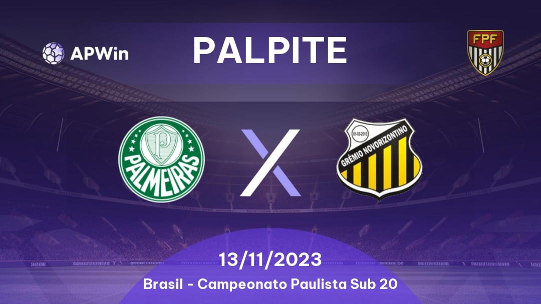 Palpite Palmeiras Sub 20 x Novorizontino Sub 20: 13/11/2023 - Campeonato Paulista Sub 20