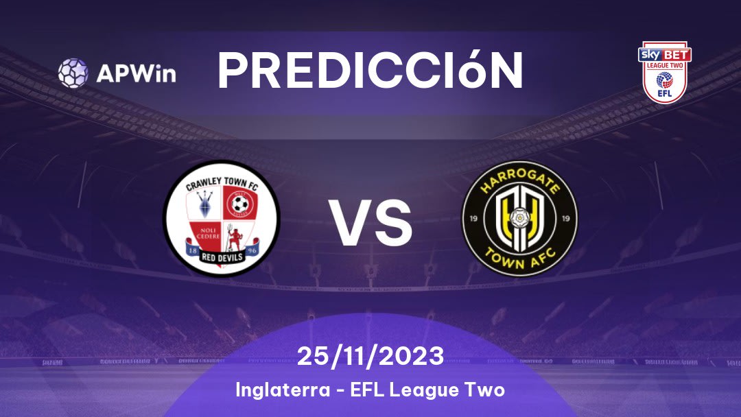 Predicciones Crawley Town vs Harrogate Town: 11/03/2023 - Inglaterra EFL League Two