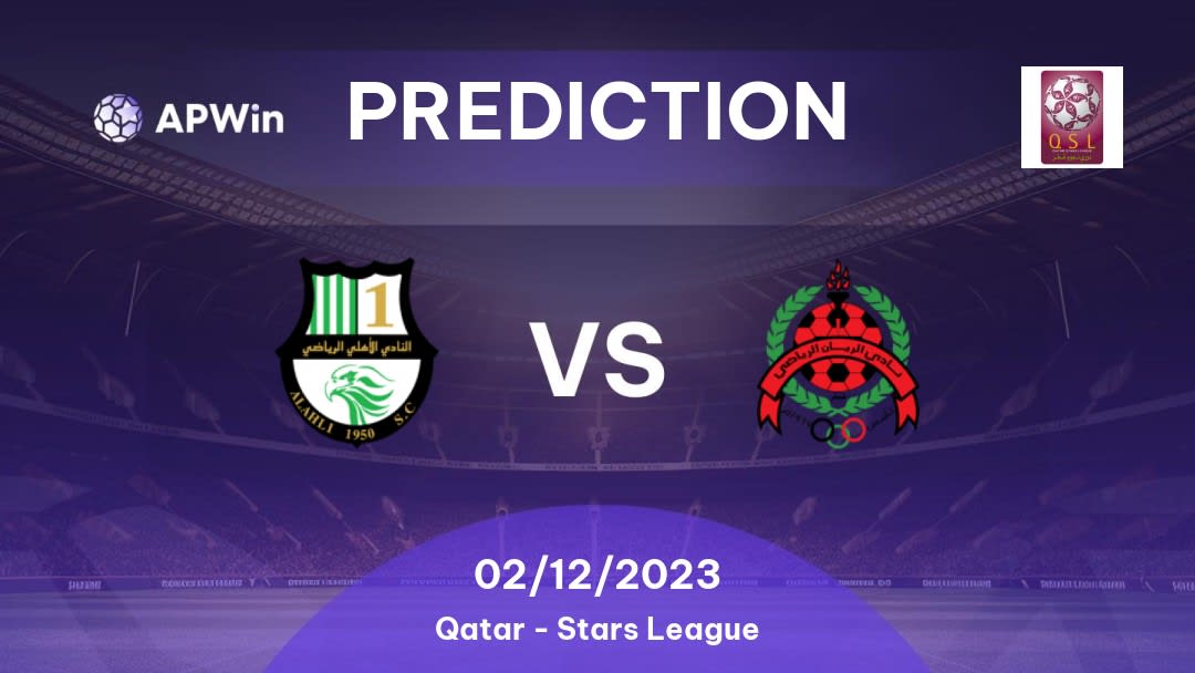 Al Ahli vs Al Rayyan Betting Tips: 02/12/2023 - Matchday 10 - Qatar Stars League