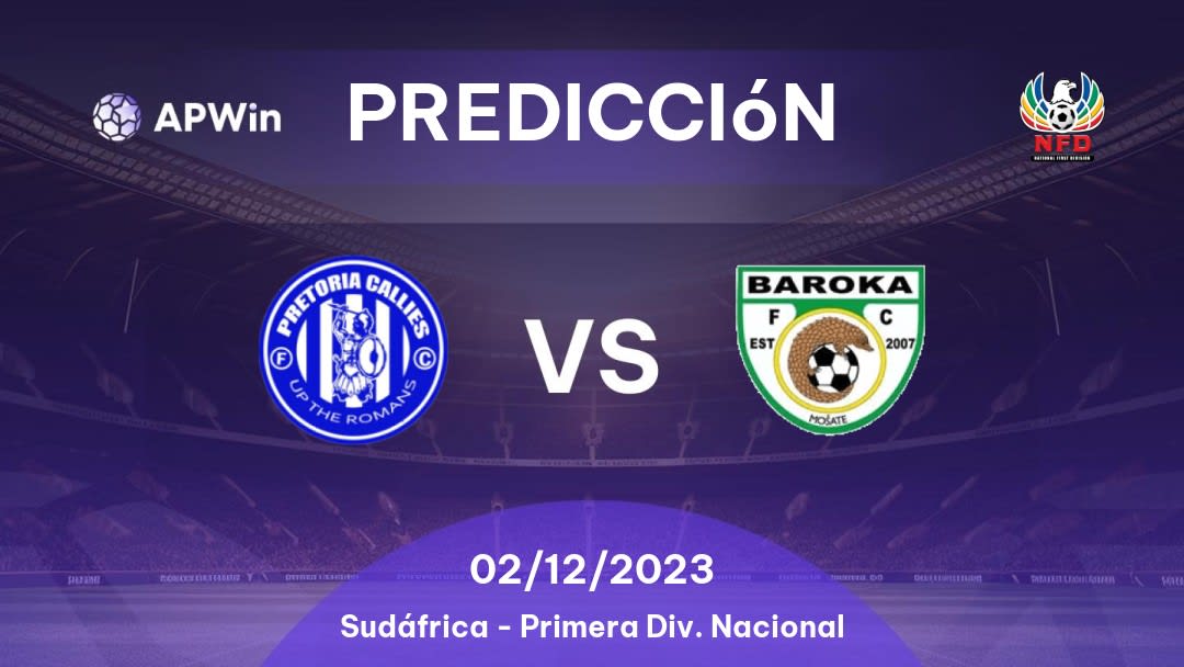 Predicciones Pretoria Callies vs Baroka: 29/01/2023 - Sudáfrica Primera División Nacional