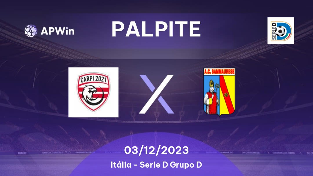 Palpite Athletic Carpi x Sammaurese: 29/01/2023 - Serie D Grupo D