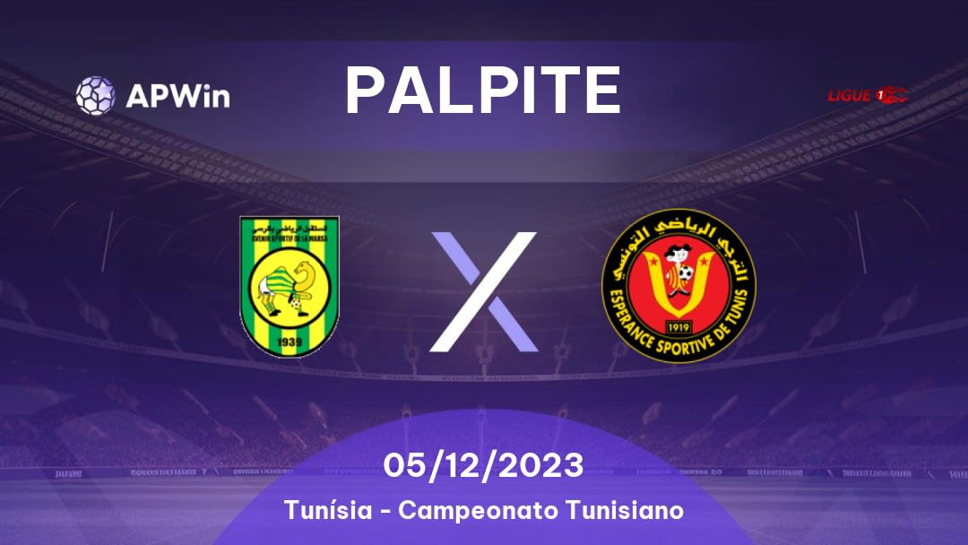Palpite Marsa x ES Tunis: 05/12/2023 - Campeonato Tunisiano