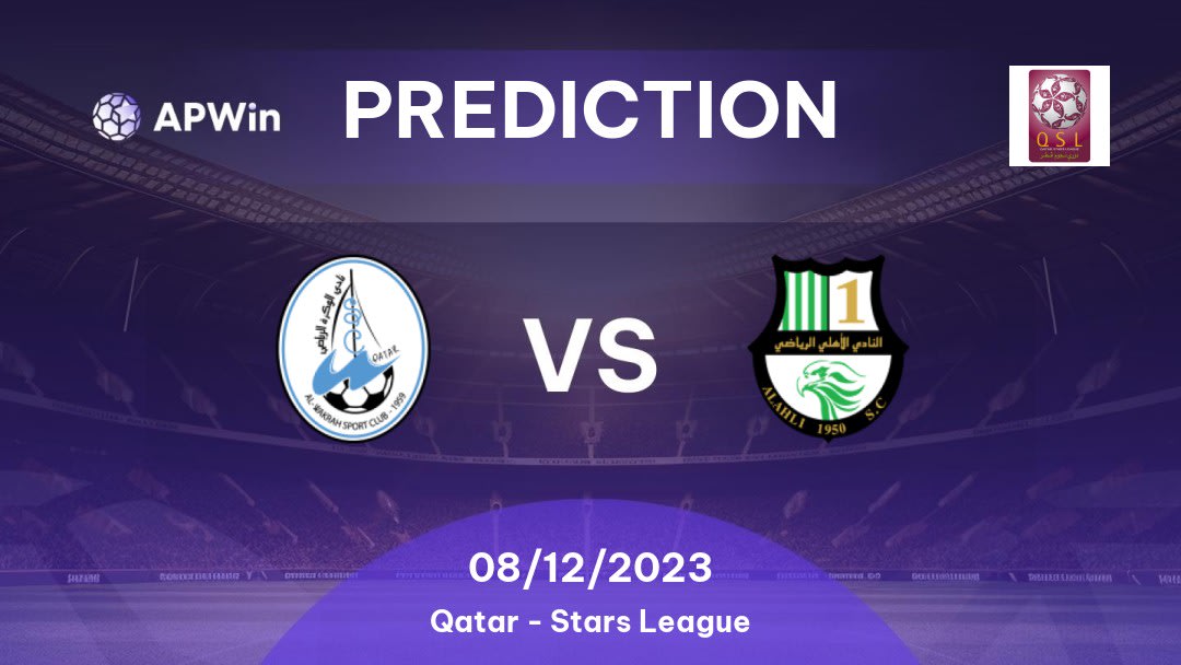 Al Wakrah vs Al Ahli Betting Tips: 08/12/2023 - Matchday 11 - Qatar Stars League