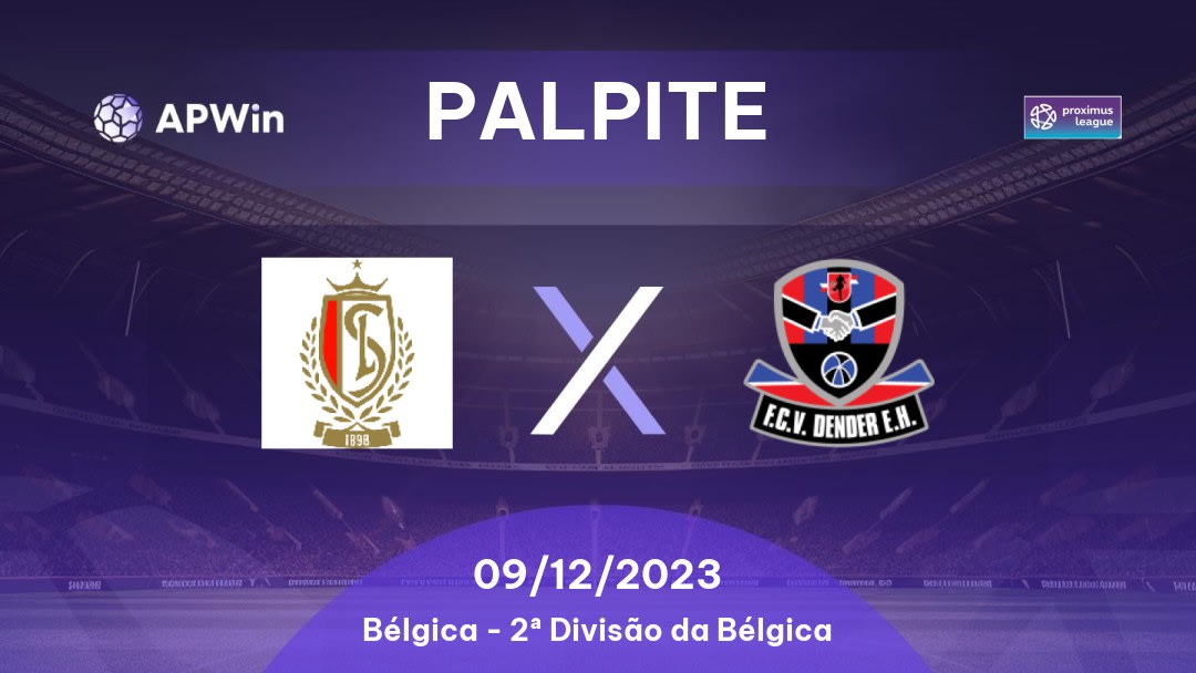 Palpite Standard Liège II x FCV Dender EH: 11/11/2022 - Bélgica 1B Pro League