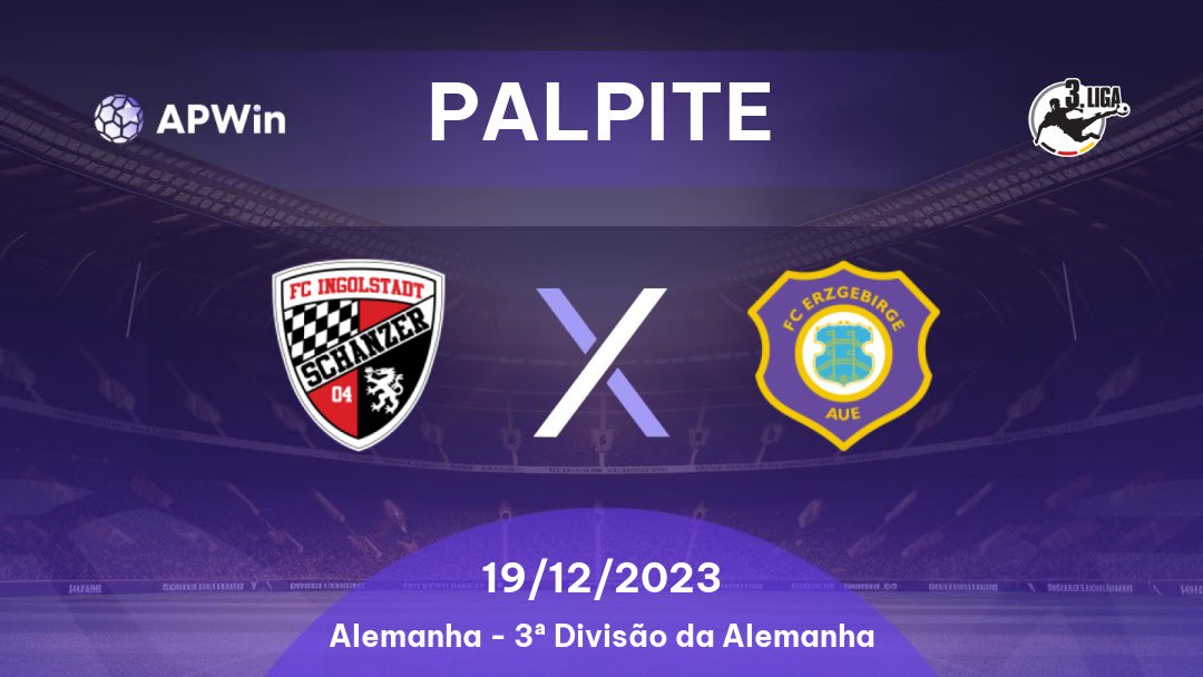 Palpite Ingolstadt x Erzgebirge Aue: 16/01/2023 - 3ª Divisão da Alemanha