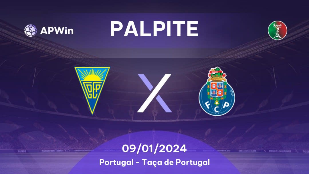 Palpite Estoril x Porto: 09/01/2024 - Taça de Portugal