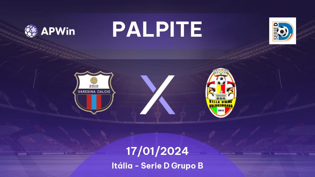 Palpite Varesina x Villa Valle: 08/01/2023 - Serie D Grupo B