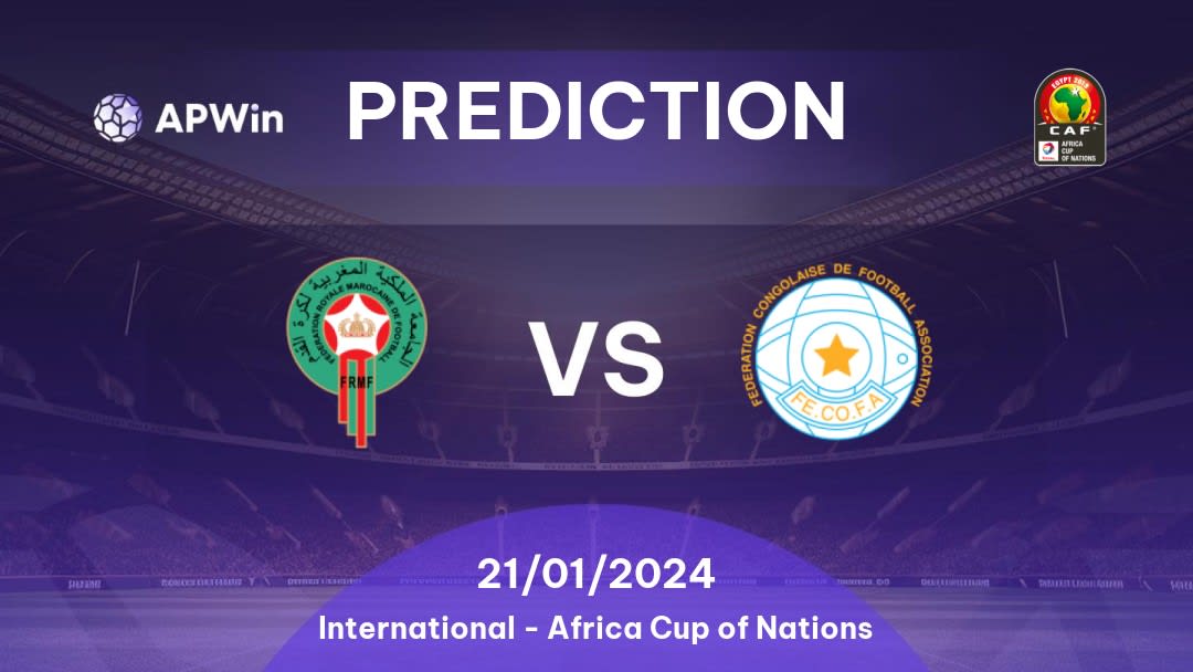 Prediction Morocco vs Congo DR 21/01/2024 International Africa Cup