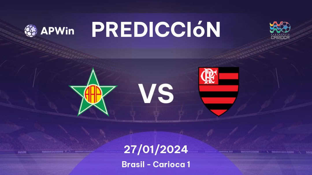 Predicciones Portuguesa RJ vs Flamengo: 27/01/2024 - Brasil Carioca 1