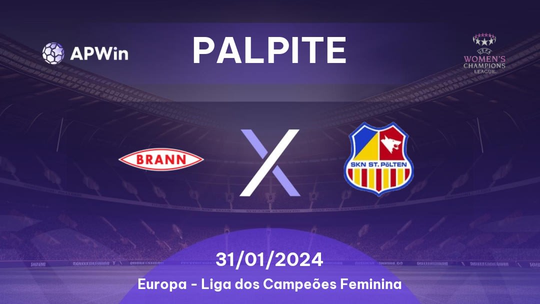 Palpite Brann W x St. Pölten W: 31/01/2024 - Liga dos Campeões Feminina