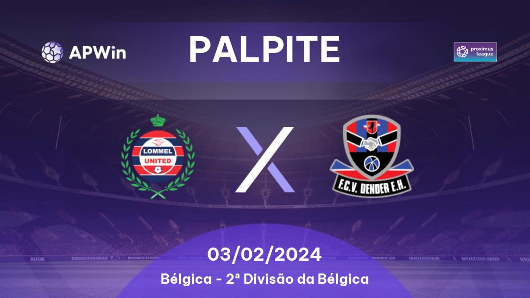 Palpite Lommel United x FCV Dender EH: 28/01/2023 - 2ª Divisão da Bélgica