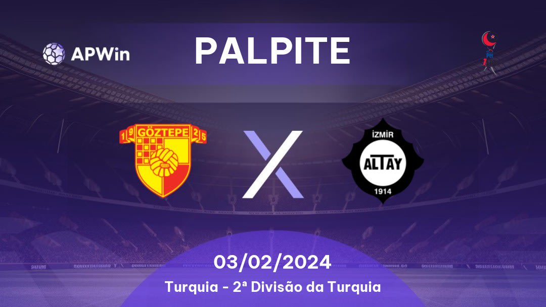 Palpite Göztepe x Altay: 27/11/2022 - Turquia 1. Lig