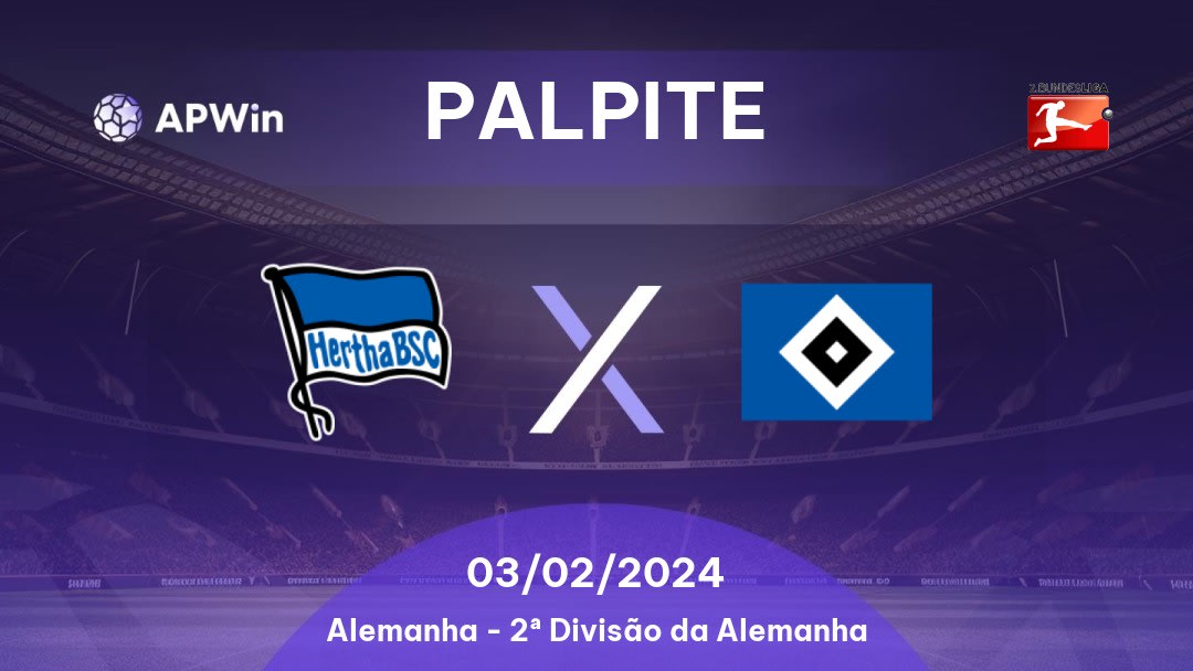 Palpite Hertha Berlin x Hamburgo: 03/02/2024 - 2ª Divisão da Alemanha