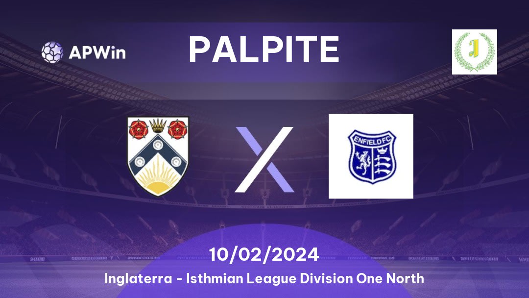 Palpite Lowestoft Town x Enfield 1893: 10/02/2024 - Isthmian League Division One North