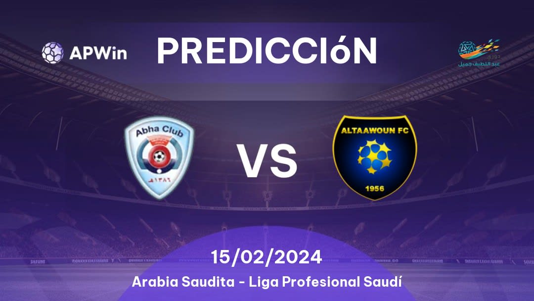 Predicciones Abha vs Al Taawon: 15/02/2024 - Arabia Saudita Saudita Professional League