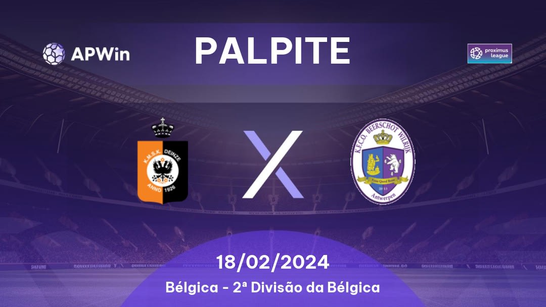 Palpite KMSK Deinze x Beerschot-Wilrijk: 17/12/2022 - 2ª Divisão da Bélgica