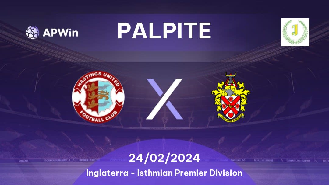 Palpite Hastings United x AFC Hornchurch: 24/02/2024 - Isthmian Premier Division