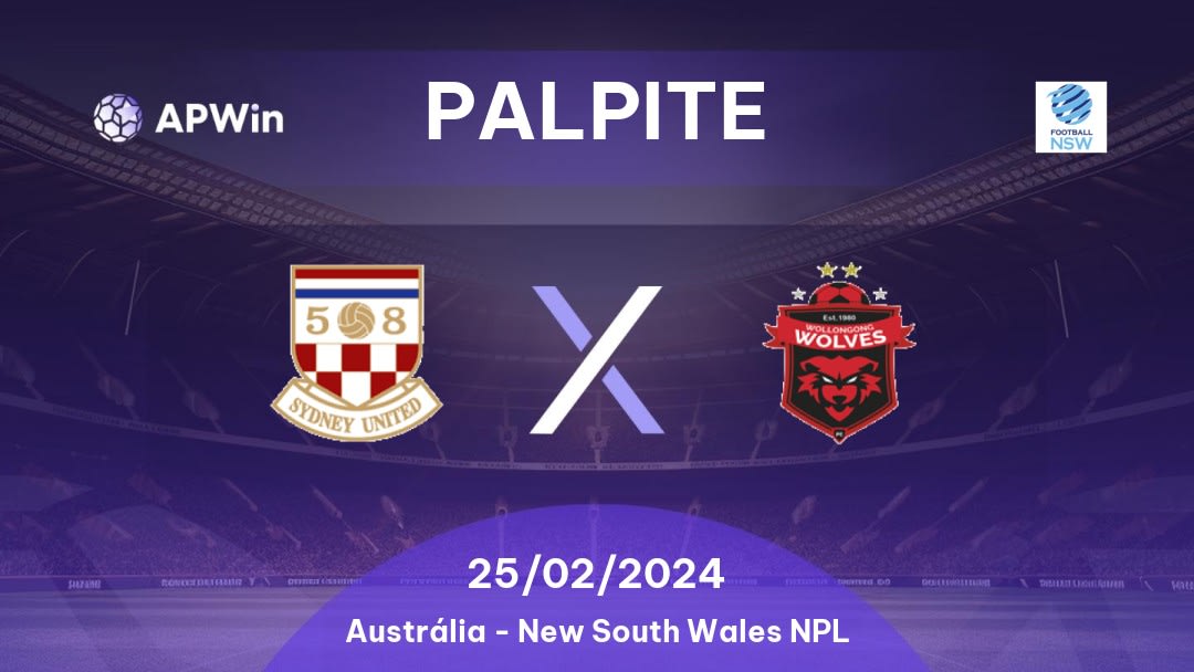 Palpite Sydney United x Wollongong Wolves: 30/07/2023 - New South Wales NPL